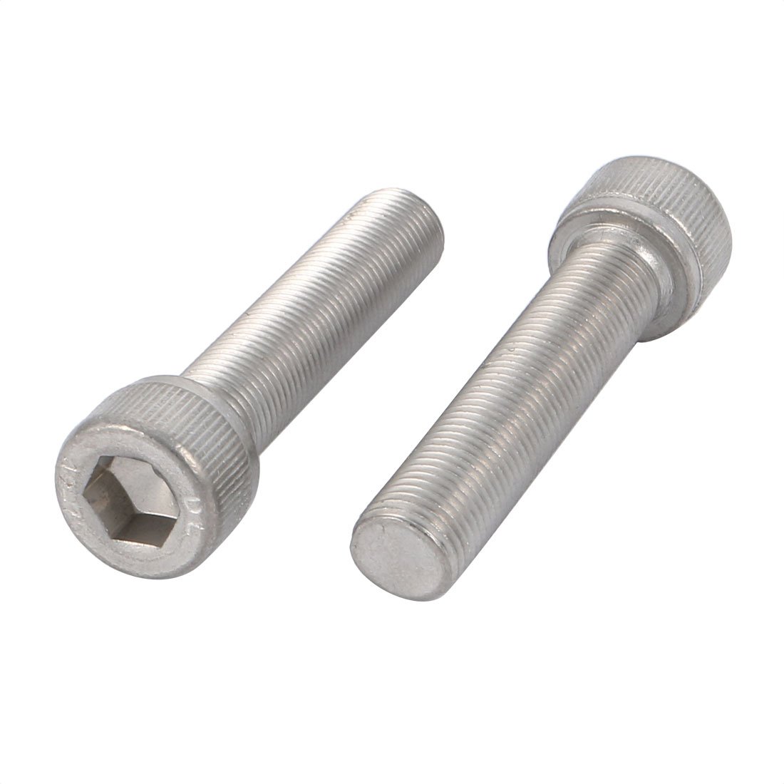 Sourcing Map Silver Sourcingmap M10x45mm 1Mm Pitch 304 Stainless Steel Hex Socket Head Cap Screws Bolts 2Pcs