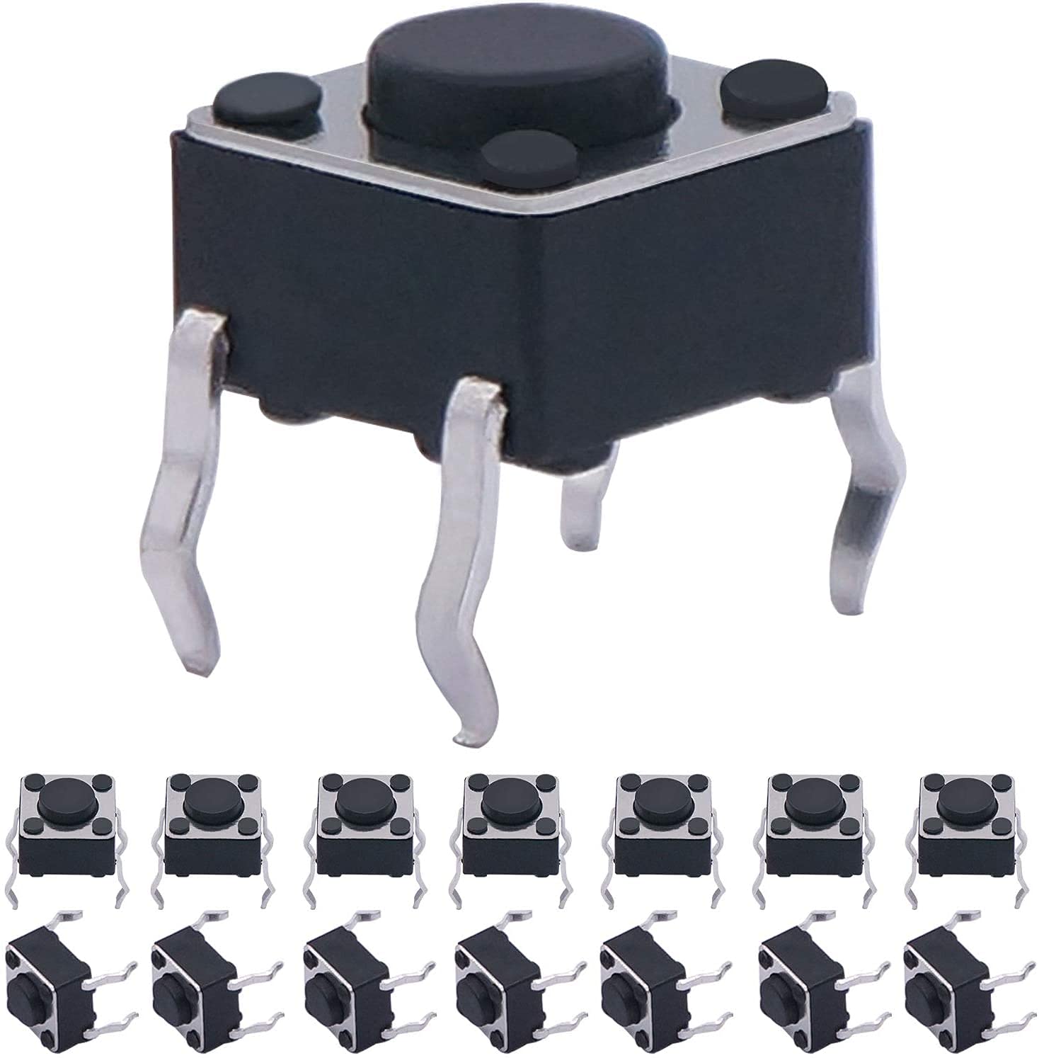 Interruptores táctiles mecánicos INFRI de pulsación momentánea suave para placas PCB de 6mm