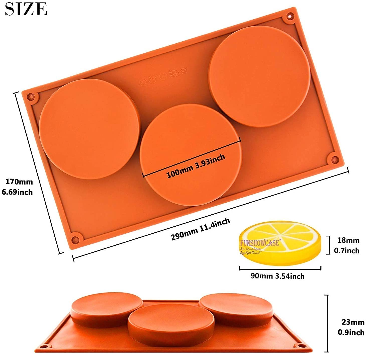 2 Sztuk 3-jamy Duży Okrągły Ciasto Tortowe Formy Silikonowe Resin Coaster Mold Candy, Pie, Custard, Formy do pieczenia ciasta Mousse