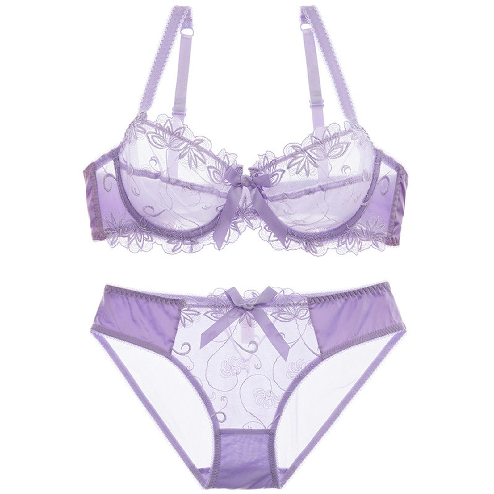 Biancheria Intima Donna Women Sexy Lace Lingerie Set Floral Underwired Bra And Panty Sets 2 Piece-bianco-90c