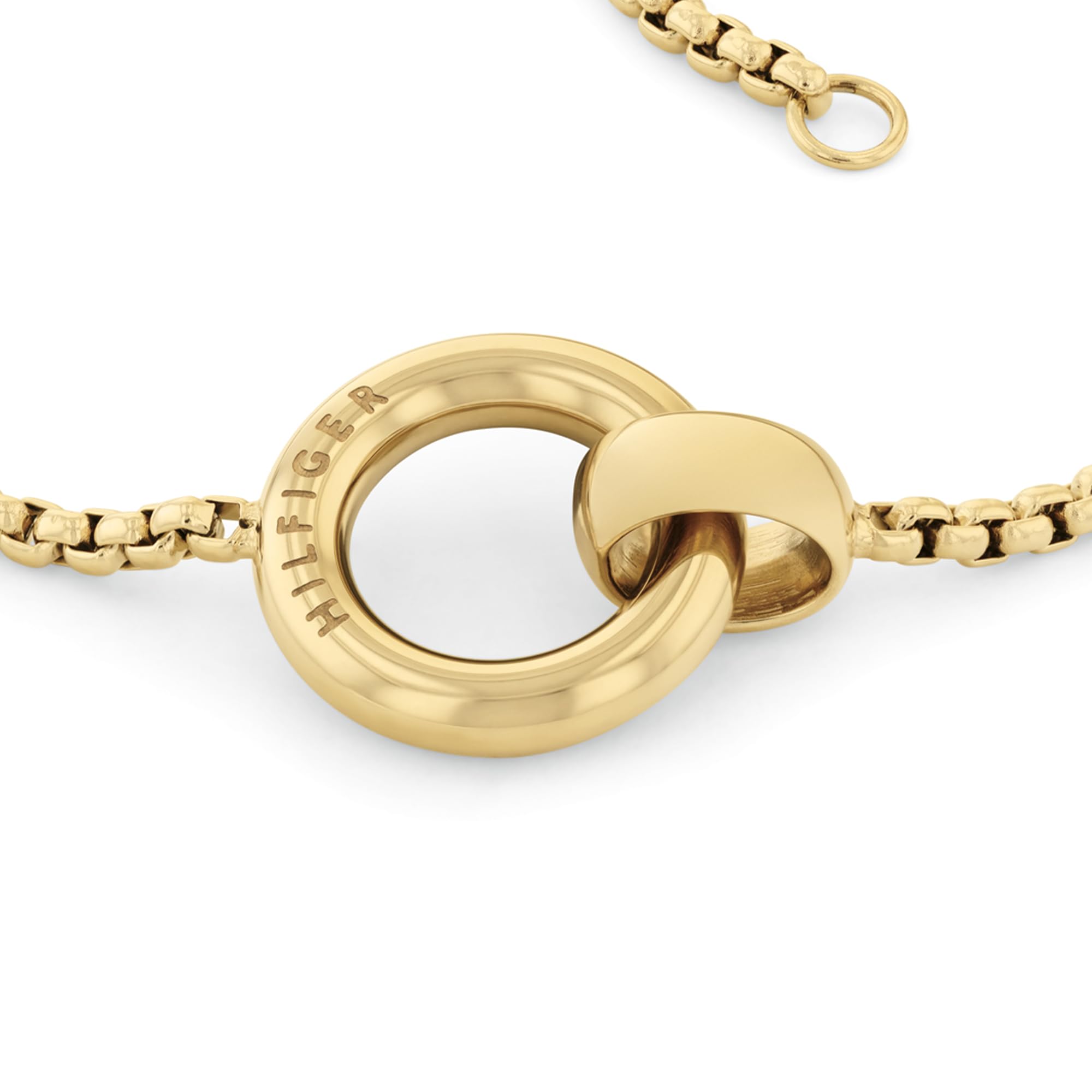 Tommy Hilfiger Jewelry Pulsera de Cadena para Mujer de Acero Inoxidable con un Charm Circular – Disponible en Plateado o Dorado