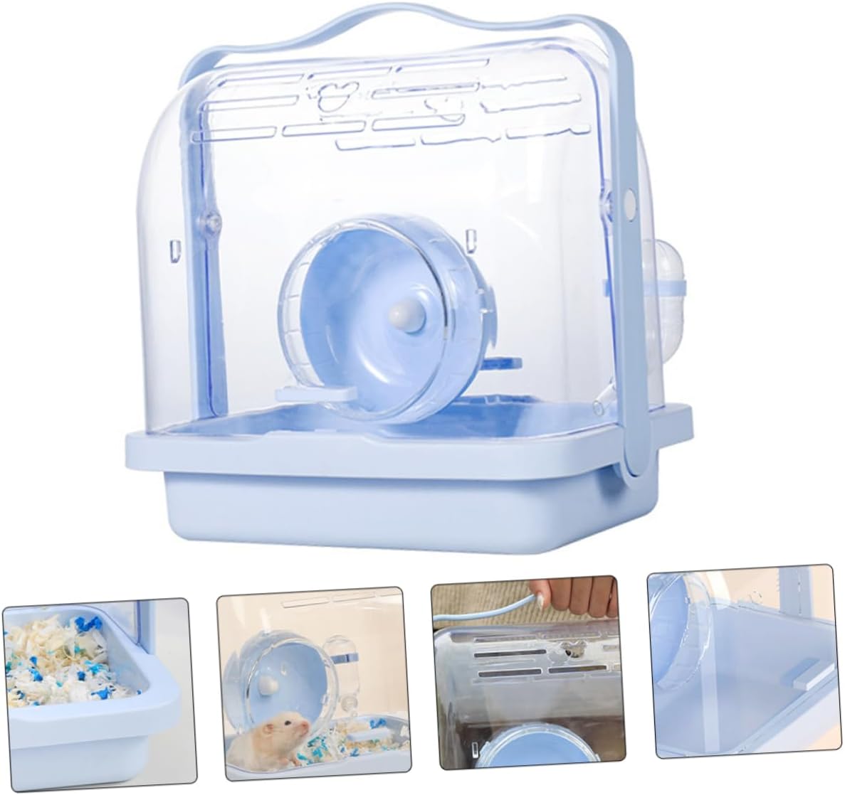 SUPVOX Portable Hamster Carrier Transparent Travel Case for Small Animals for Hamsters Gerbils and Other Pets Easy to Clean Spacious Design for Travel and Play
