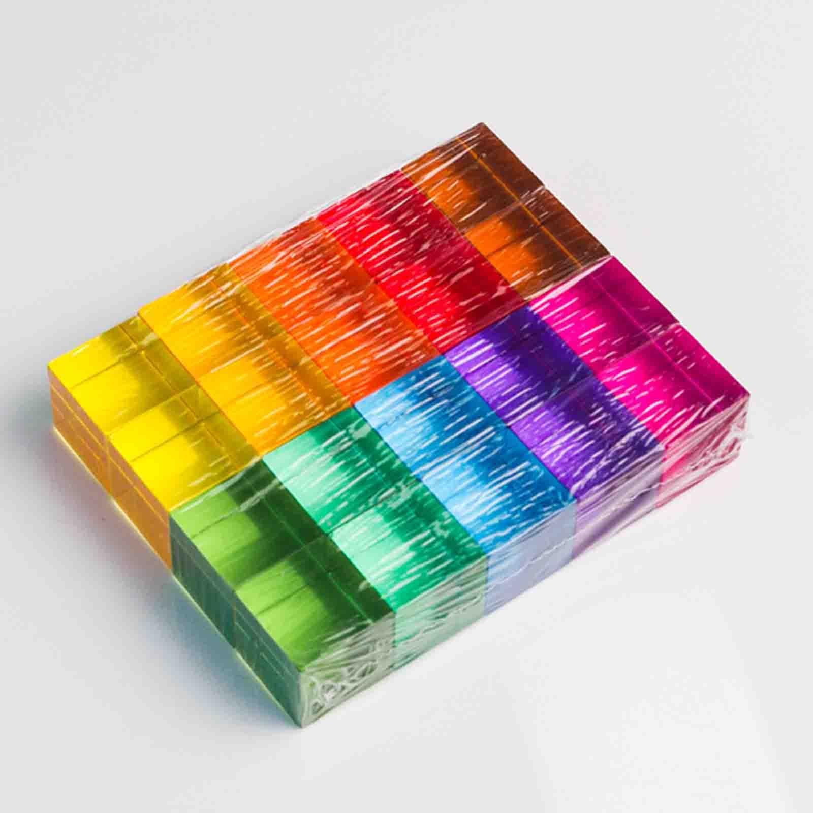 20pcs Acrylic See Through Blocks Crystal Gemstone Cubes Toys Rainbow Sensory Blocks Set Mixed Gems Construction Building Stacking Games for Kids Boys Girls