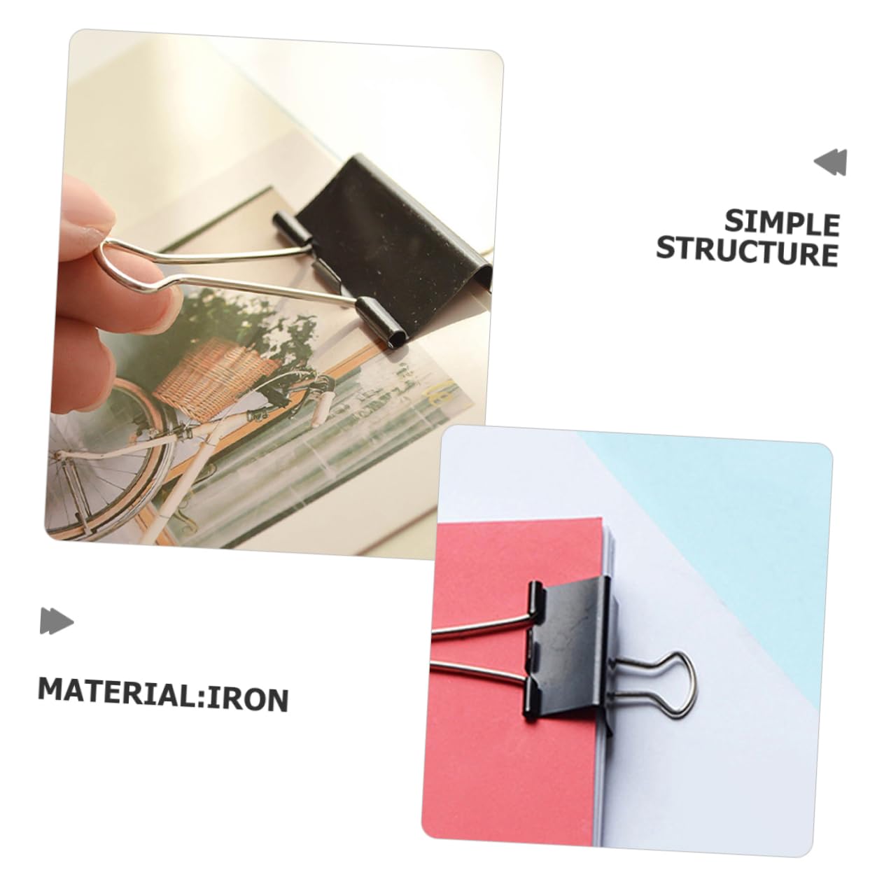 60pezzi Graffette Binder Clip Assortite Per e Scuola Fermacarte Resistenti Per Documenti e Sacchetti Organizzazione e Versatile