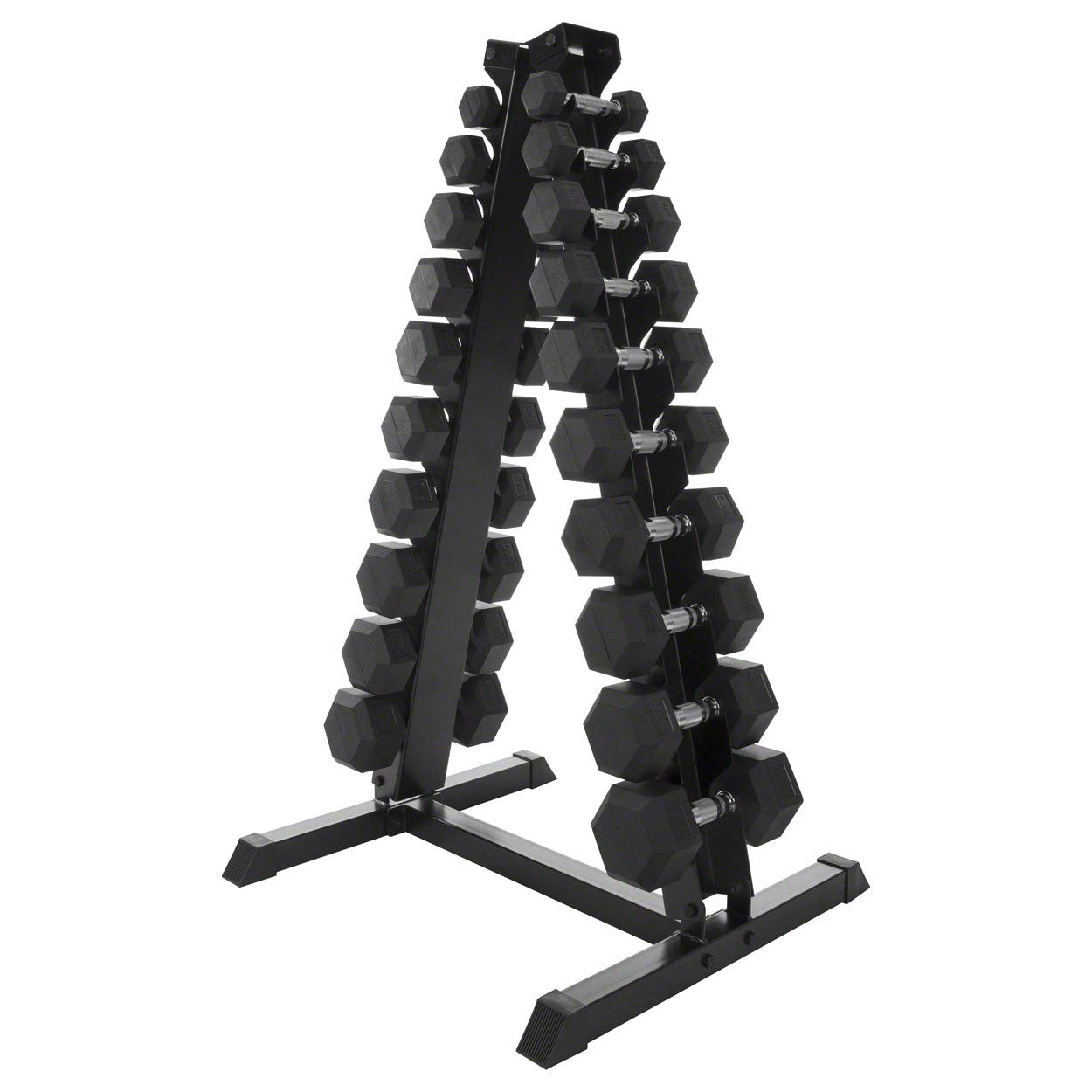 Kurzhantel-Ständer-Set mit 10 Paar Hex Hanteln, 1-10 kg, LxBxH 74x62x128 cm