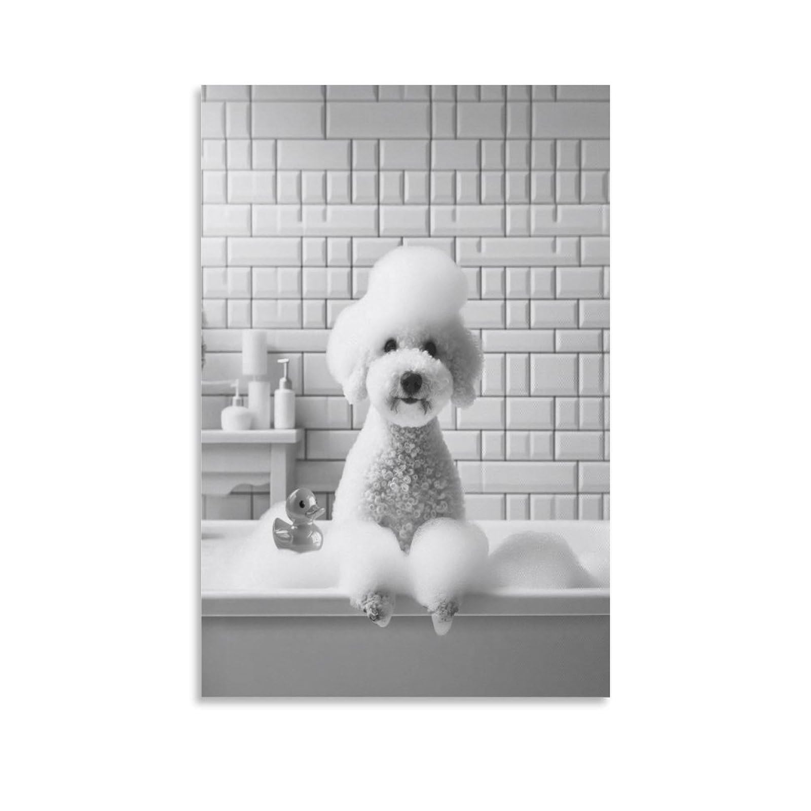 GQVCJSW Bedlington Terrier, Funny Bathroom Decor Canvas Poster Bedroom Decor Landscape Office Room Decor Gift 12x18inch(30x45cm)