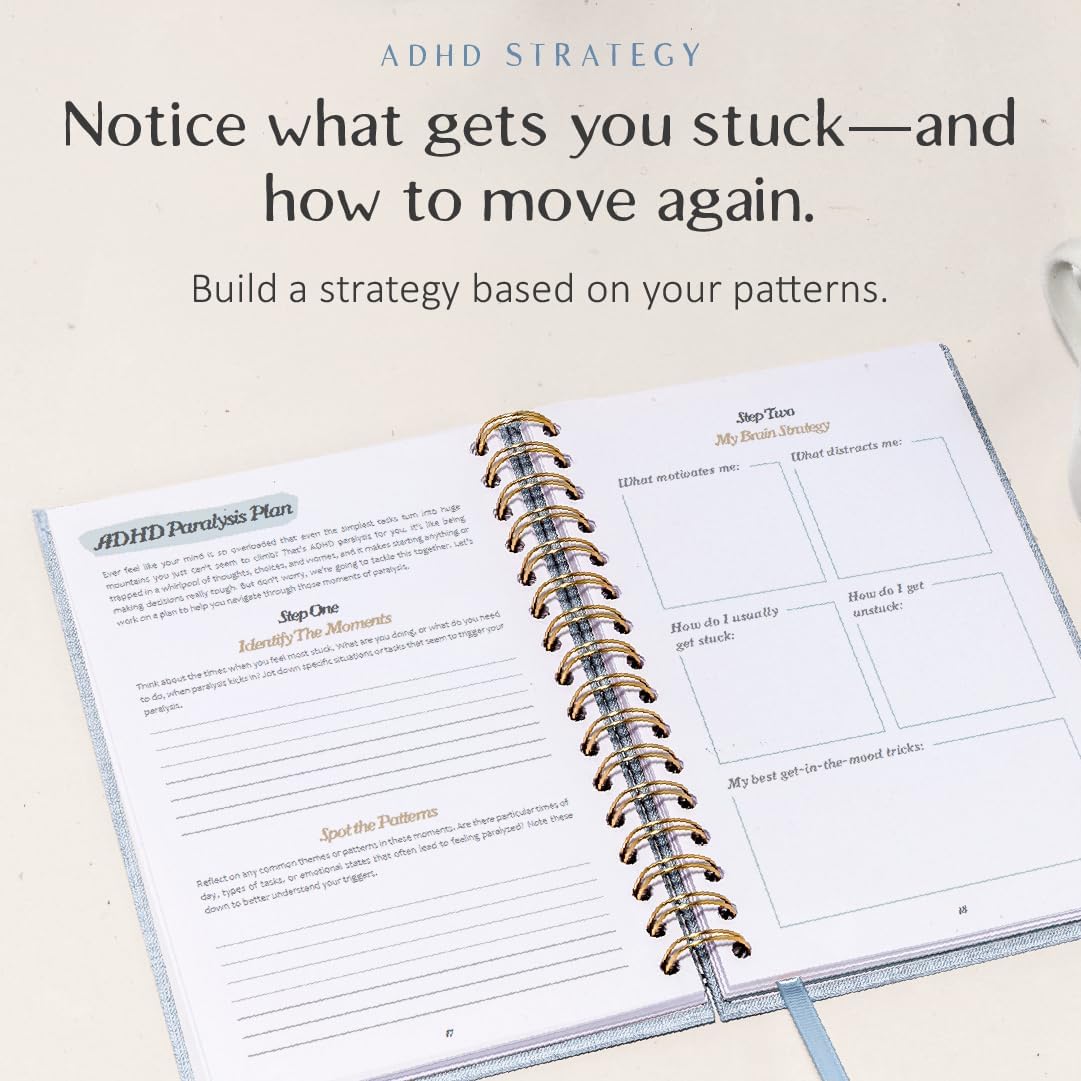 The ADHD Planner - Undated Daily Weekly Schedule Organizer Journal for Disorganized People - Habit Tracker Record Emotions & Mood - Academic Goals - Structure & Focus for Adults Brains (Spiral)