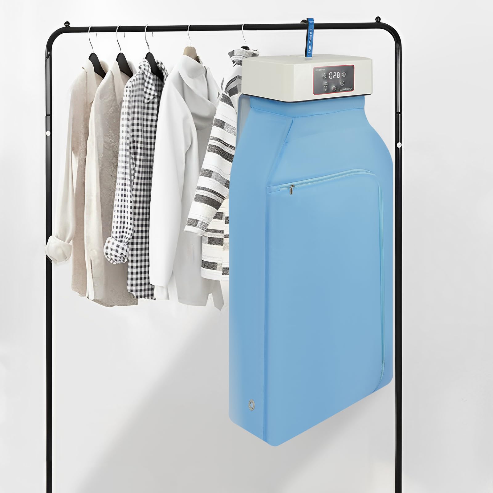 Secador de bomba de calor portátil de 600 W, secador eléctrico pequeño con mando a distancia, tres modos de secado, 20-600 minutos, secador de aire caliente pequeño