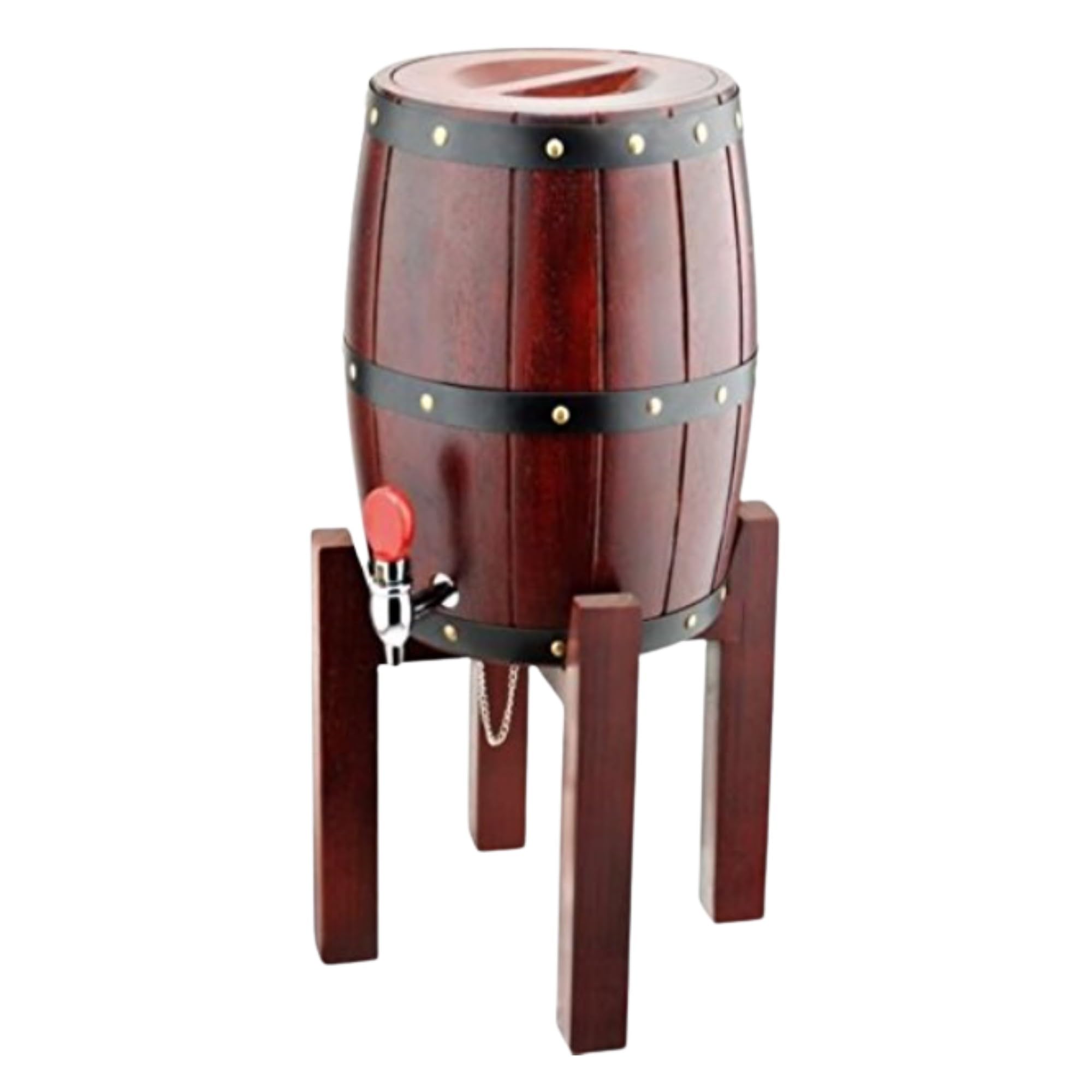 Horeca247 3 Litre Wooden Beer Barrel Dispenser Tower with Stand – Stainless Steel Inner, Premium Tap – Rustic Whiskey Keg for Home Bar, Restaurant, Cafes-image-19