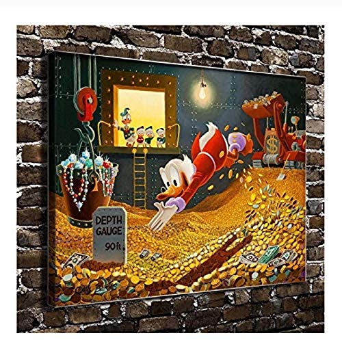 Preisvergleich Produktbild RZHSS Donald Duck Zeichentrickfilm, Hd Leinwanddruck Wohnkultur Wohnzimmer Schlafzimmer Wandmalerei Kunst Malerei 40X60Cm Ohne Rahmen