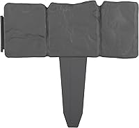 Pure Garden 10-Piece Faux Stone Garden Edging Border - 8ft Interlocking Landscape Trim for Flower Beds, Walkways (Gray)