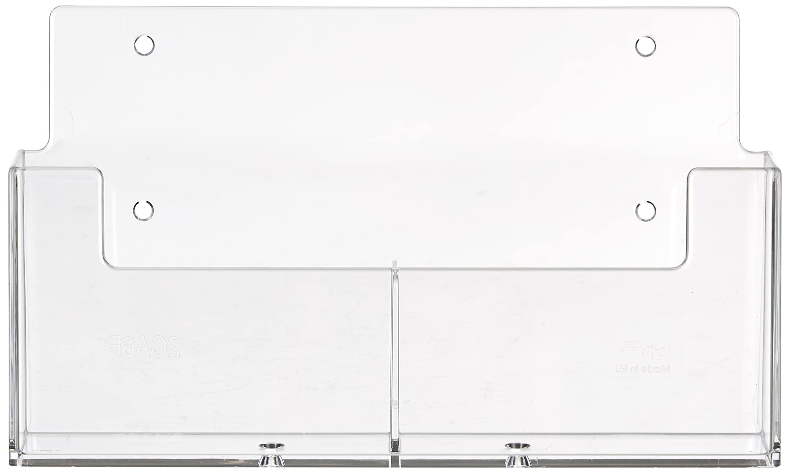 Taymar Soporte para folletos de mesa DIN A6 con 2 compartimentos, estable y transparente (montaje opcional en la pared)