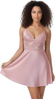 Hukman Women’s Satin Nighty Set – 1 Piece Sexy Lace Cami and Shorts Loungewear – Silky Sleepwear Lingerie Set for Romantic... Price In India