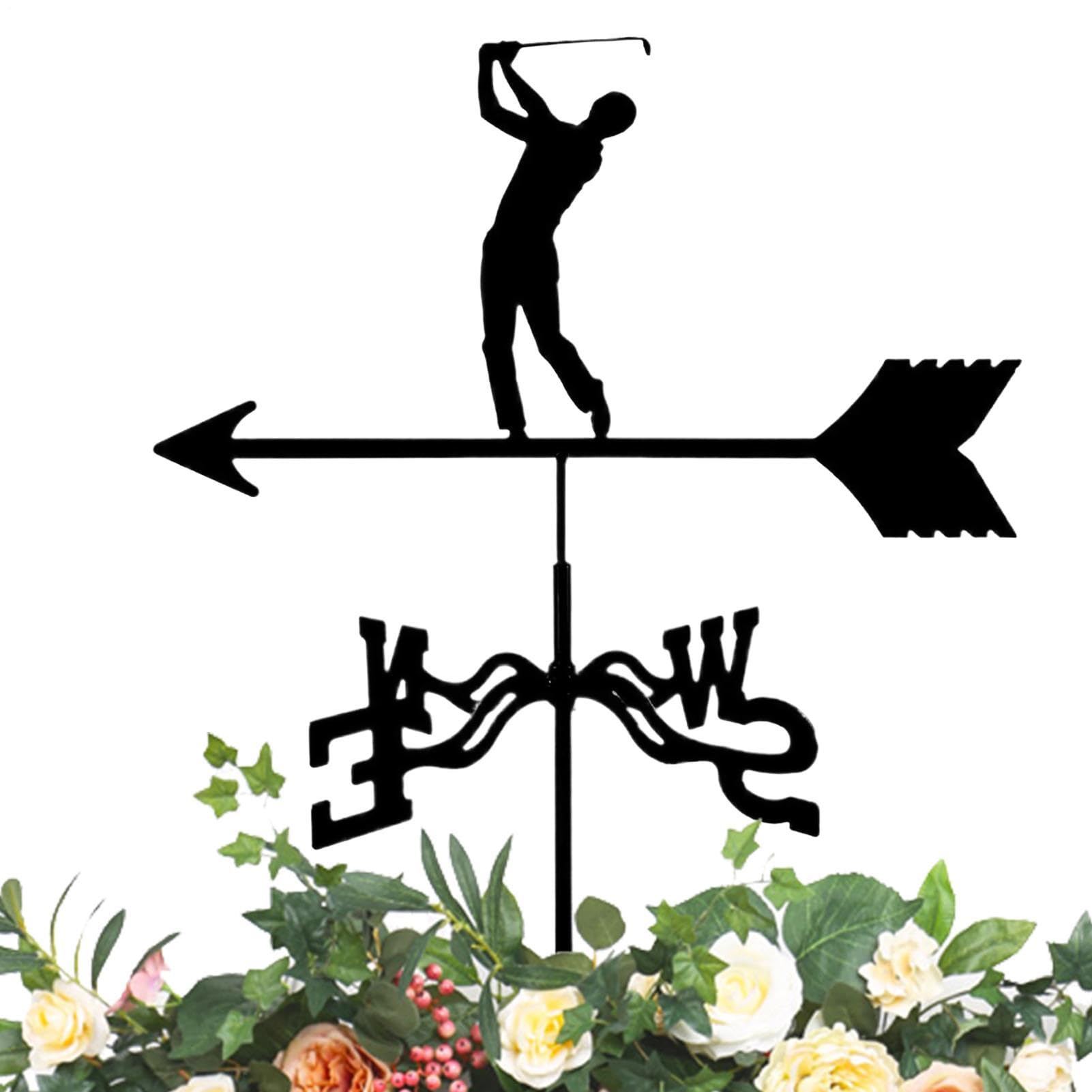 Girouettes de Toit Extérieures | Indicateur De Vent en Métal sur Le Thème du Golf | Girouette À Rotation 360° pour Fixation sur Toit - Convient pour Jardin, Porche, Patio, Pelouse, Cour de