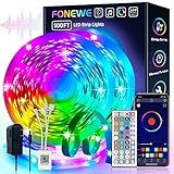 FONEWE Led Lights for Bedroom 100 ft Music Sync Color Changing Led Strip Lights Led Light Strip with