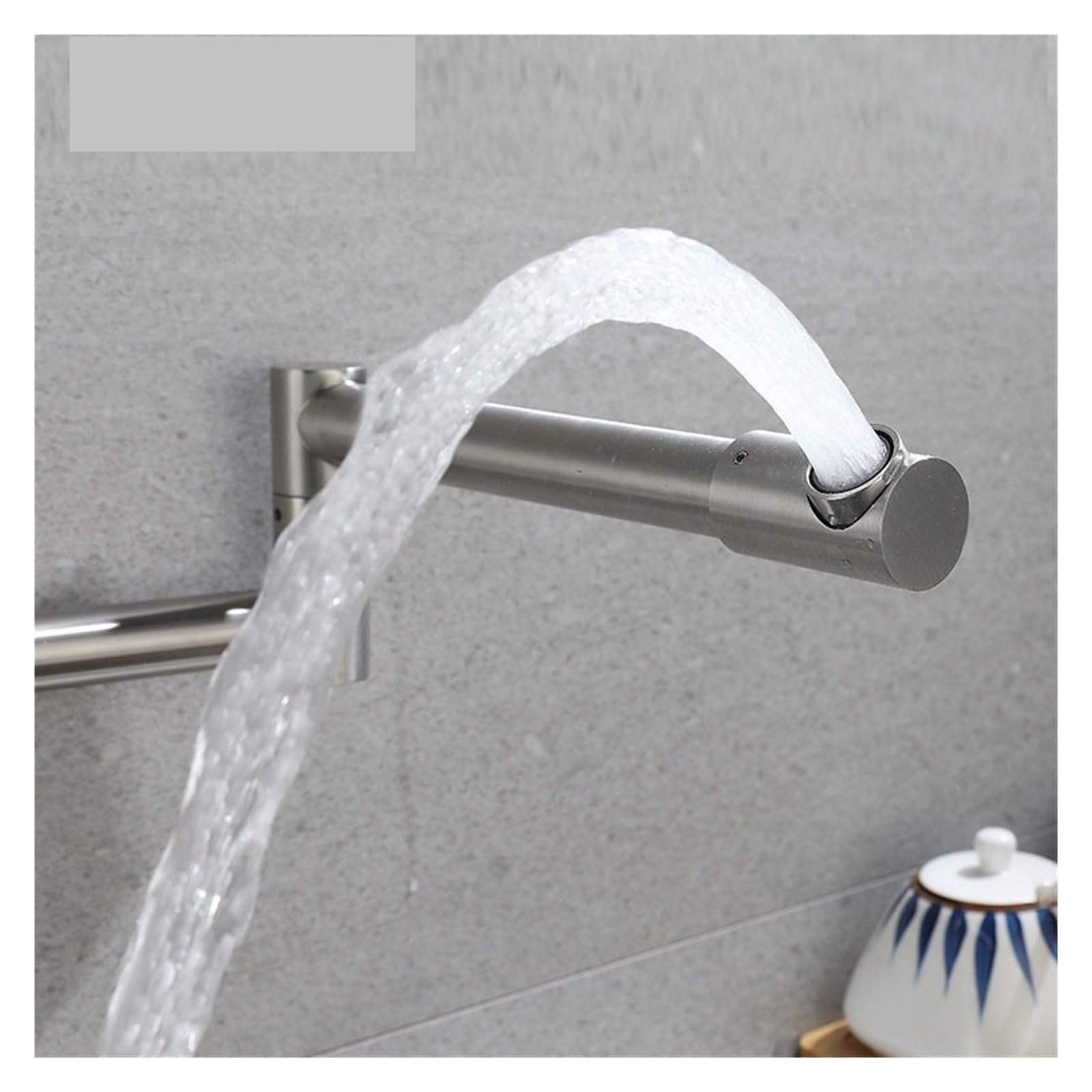 Rubinetto riempitore pentole montaggio a parete rubinetto lavello cucina spazzolato pieghevole allungabile con doppio giunto bracci oscillanti maniglia singola(Brushed)