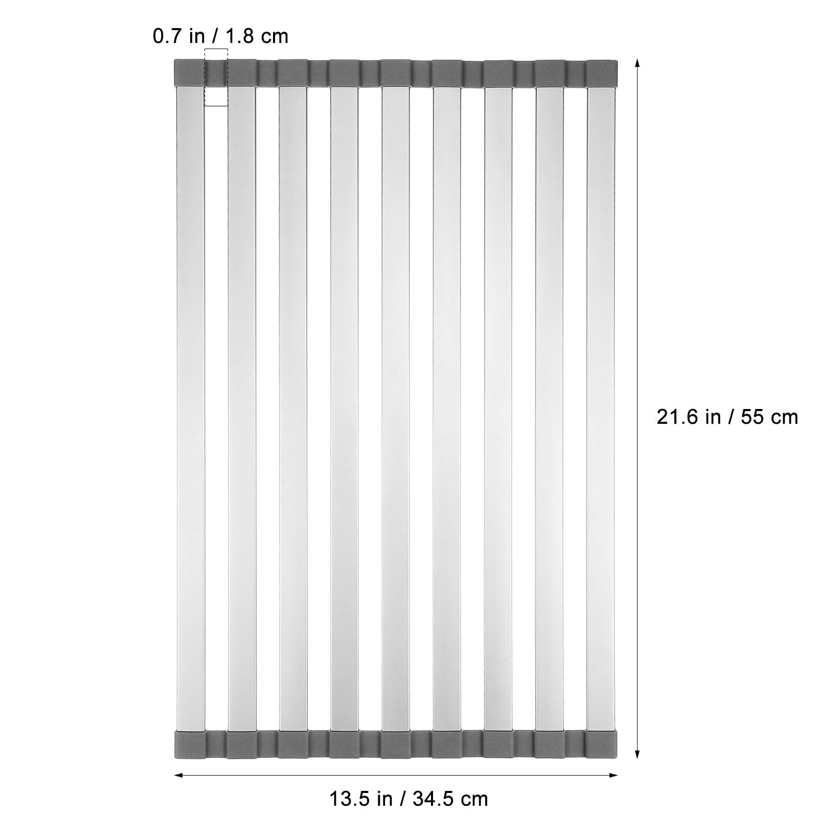 Escurreplatos Enrollable para Fregadero de Cocina Diseño Versátil y Compacto de Aluminio Adecuado para Cocinas y Restaurantes