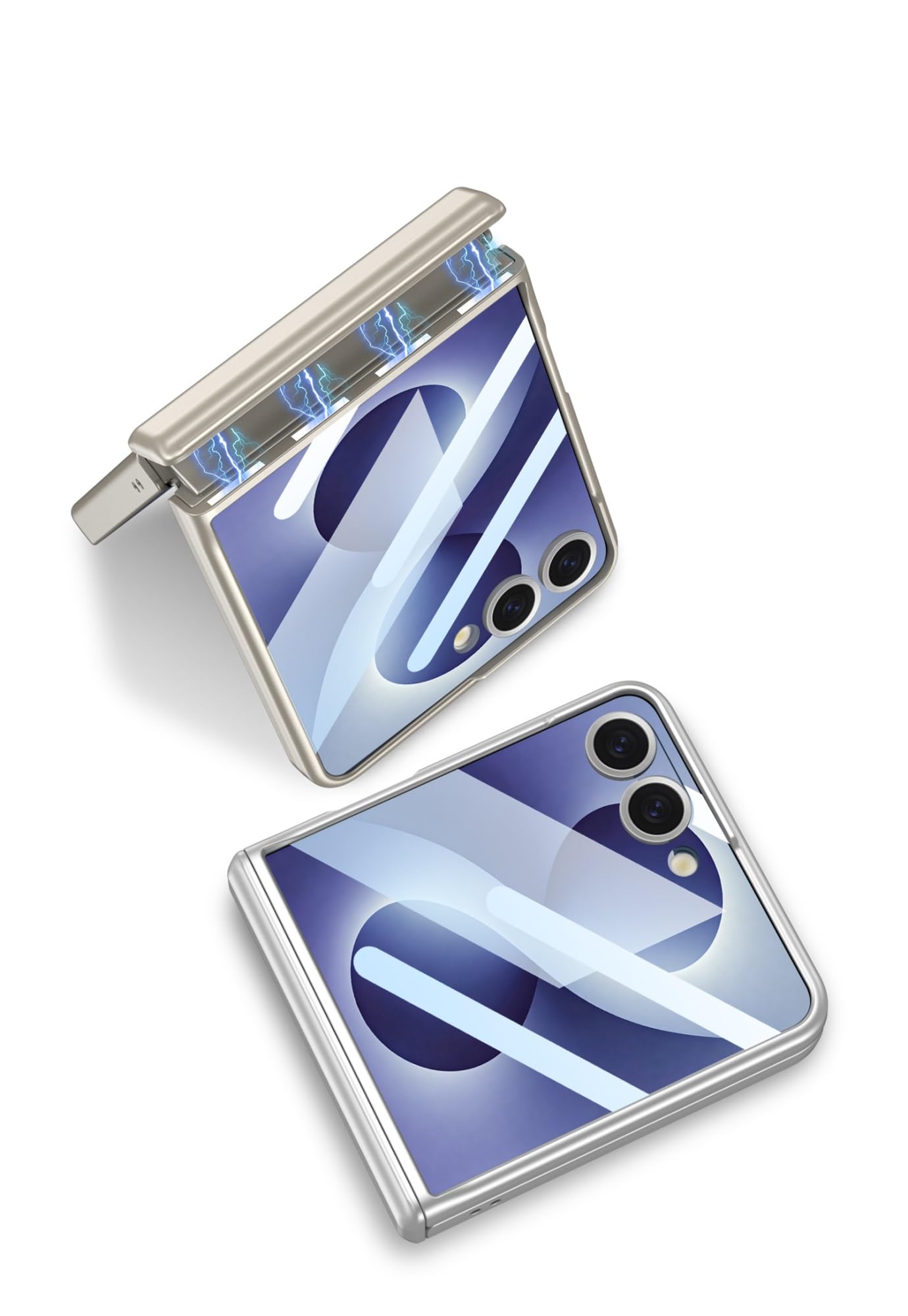 Custodia con cerniera magnetica compatibile con Samsung Galax Z Flip 8 Full Cover con cerniera protettiva nera