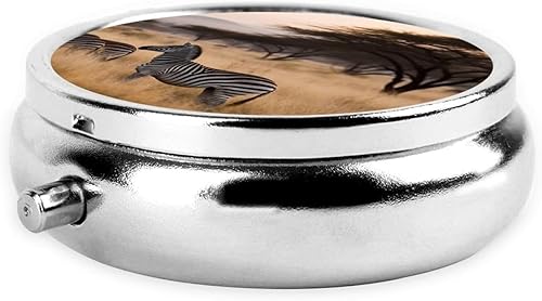 Miniatura 9 de Pastillero redondo con diseño de margaritas y flores, pastillero pequeño con 3 compartimentos para bolsa, contenedor de píldoras portátil para