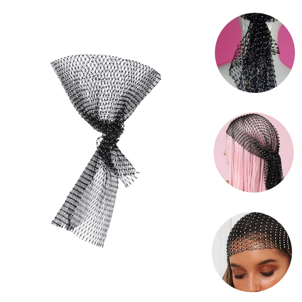 GALPADA 3pezzi Elegant Mesh Veil Headband for Women Unique Hair Accessory for Weddings Festivals and Parties Comfortable Elastic Design