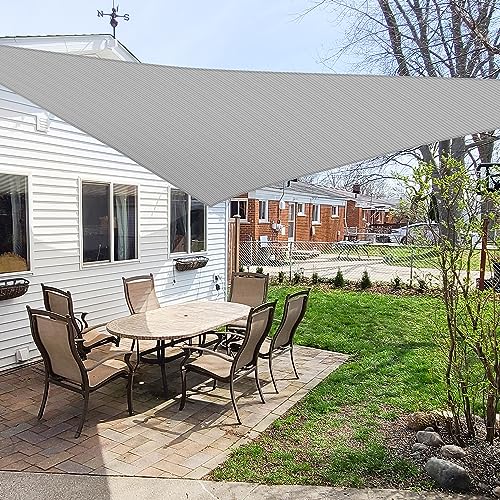 Voile d'ombrage triangle 3,3x3,3m gris clair Windscreen4less 185g/m² - 7