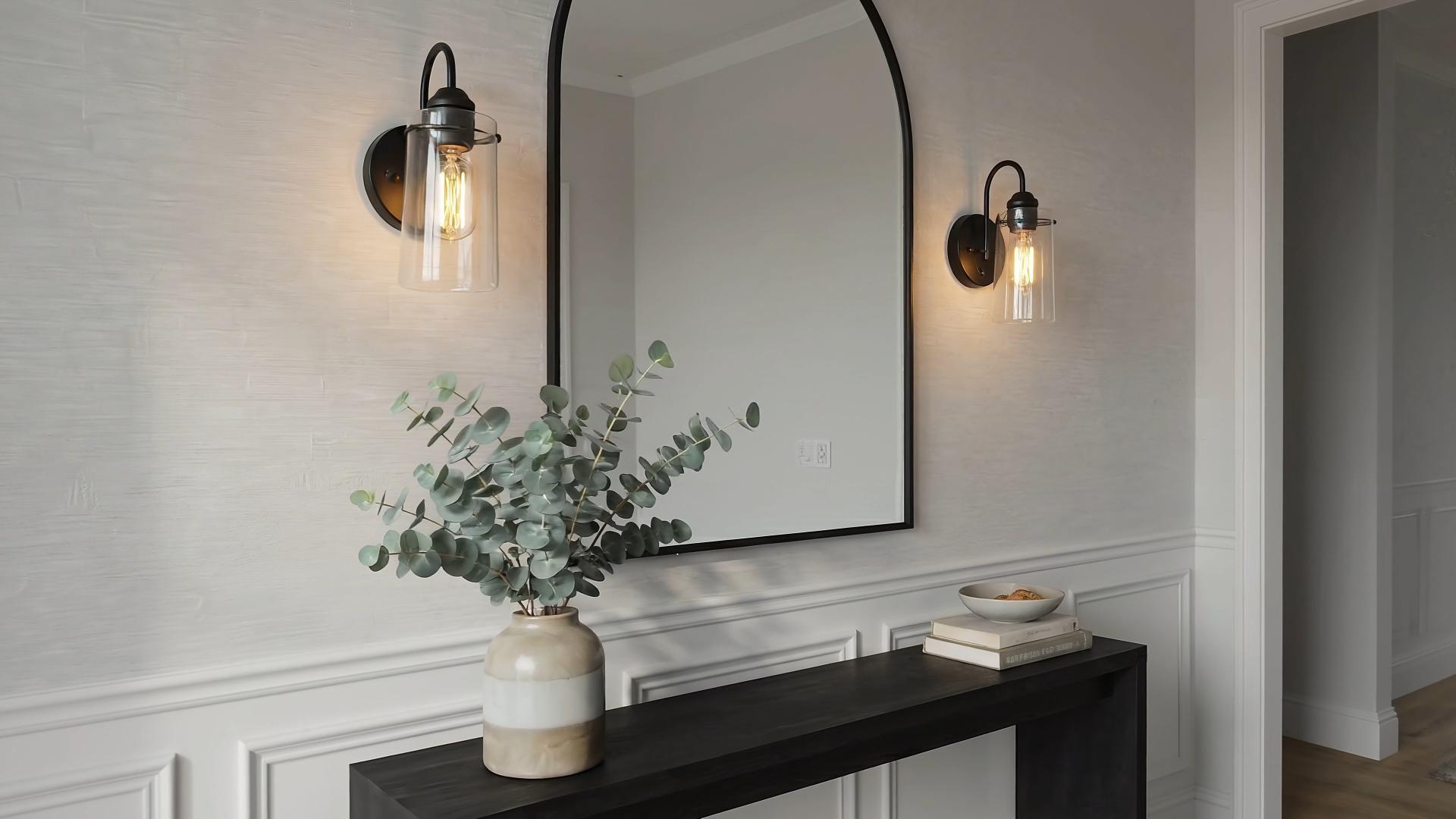 Image of Kira Home Rayne 10 inch Modern Farmhouse Wall Sconce for Bathroom Vanity