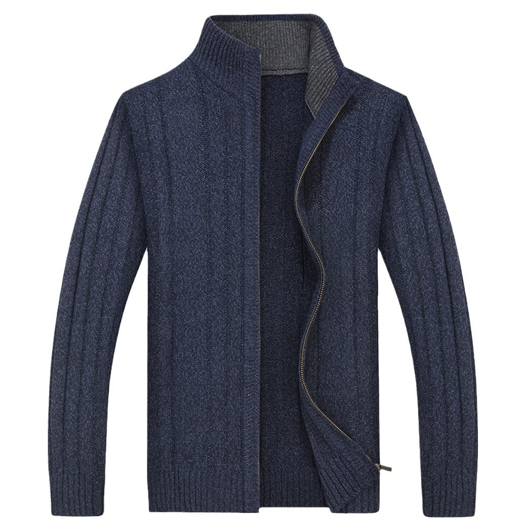 WEGUKRI Dicker warmer Herren-Pullover für Herbst und Winter, marineblau, XXXXXXXXL