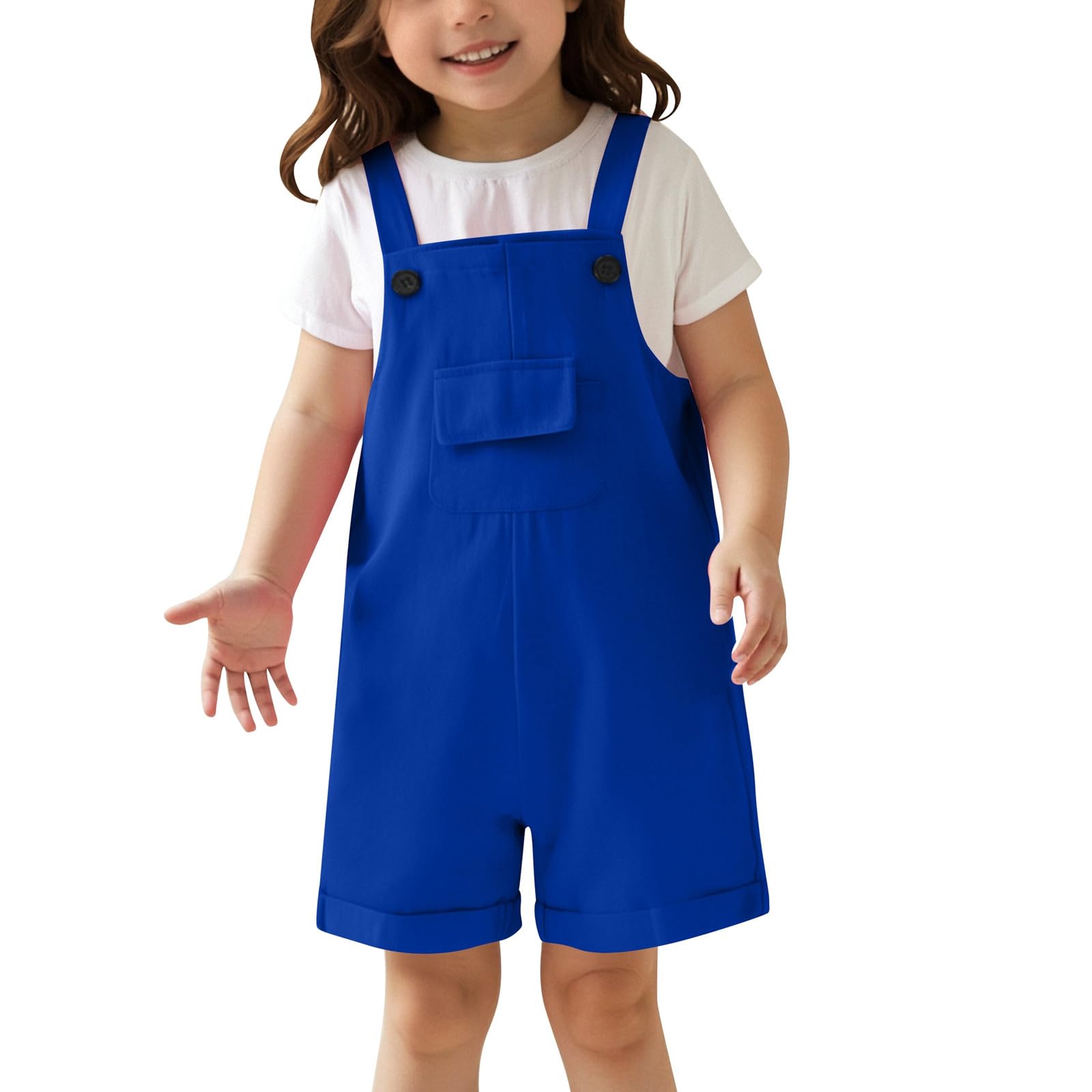 Mono de Trabajo para Niña con Tirantes Color Sólido Actividades Escolares Veraniegas