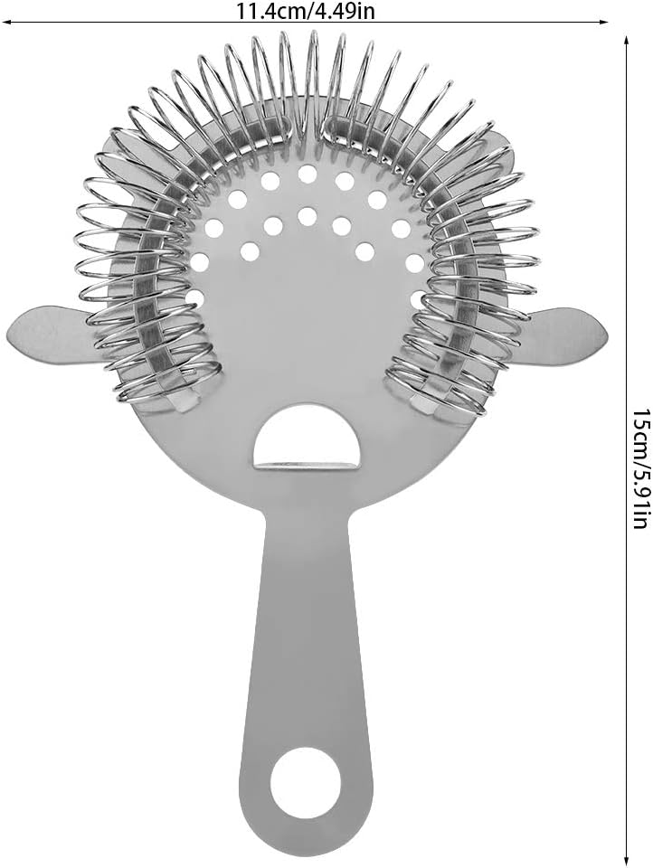 Stainless Steel Cocktail Strainer, 4 Prong Bar Strainer Hawthorne Shaker Strainer Bartender Essentials for Bar Bartender Drinks Beverage Filtering Tool - Image 5