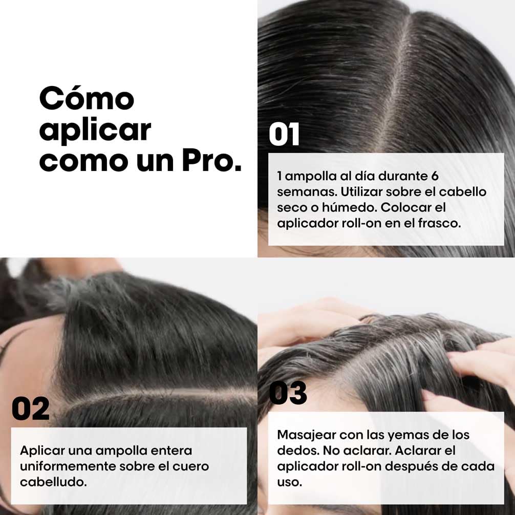 L’Oréal Professionnel Ampollas Enriquecidas con Activos Dermatológicos para Prevenir la Caída del Cabello, Aminexil Advanced, 42 x 6ml