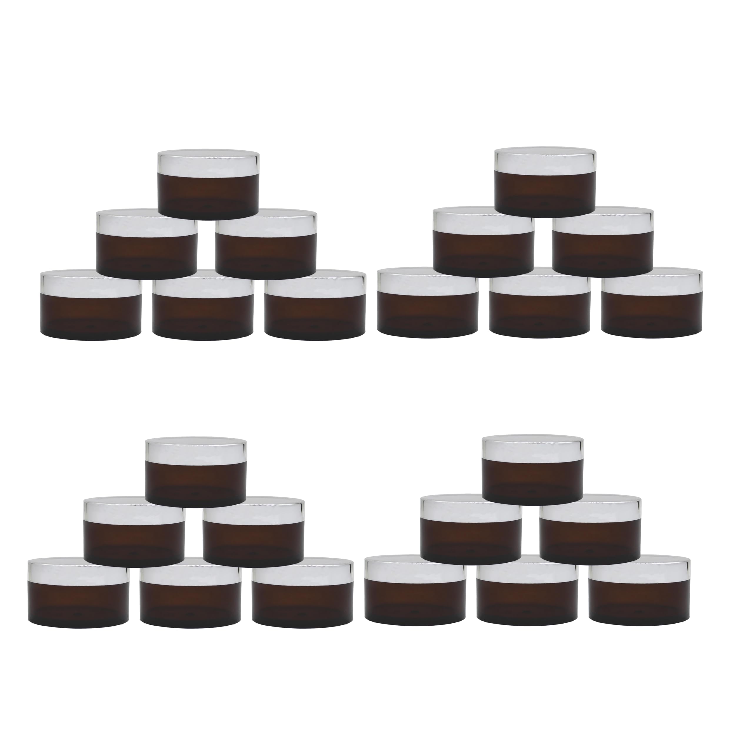 FUTURA MARKET Acrylic Amber Jar with Royal Silver Lid for Personal Care, Medicine Keeping, Household use, Beauty Products & Multi Purpose 50 gm - Pack of 24-image-22