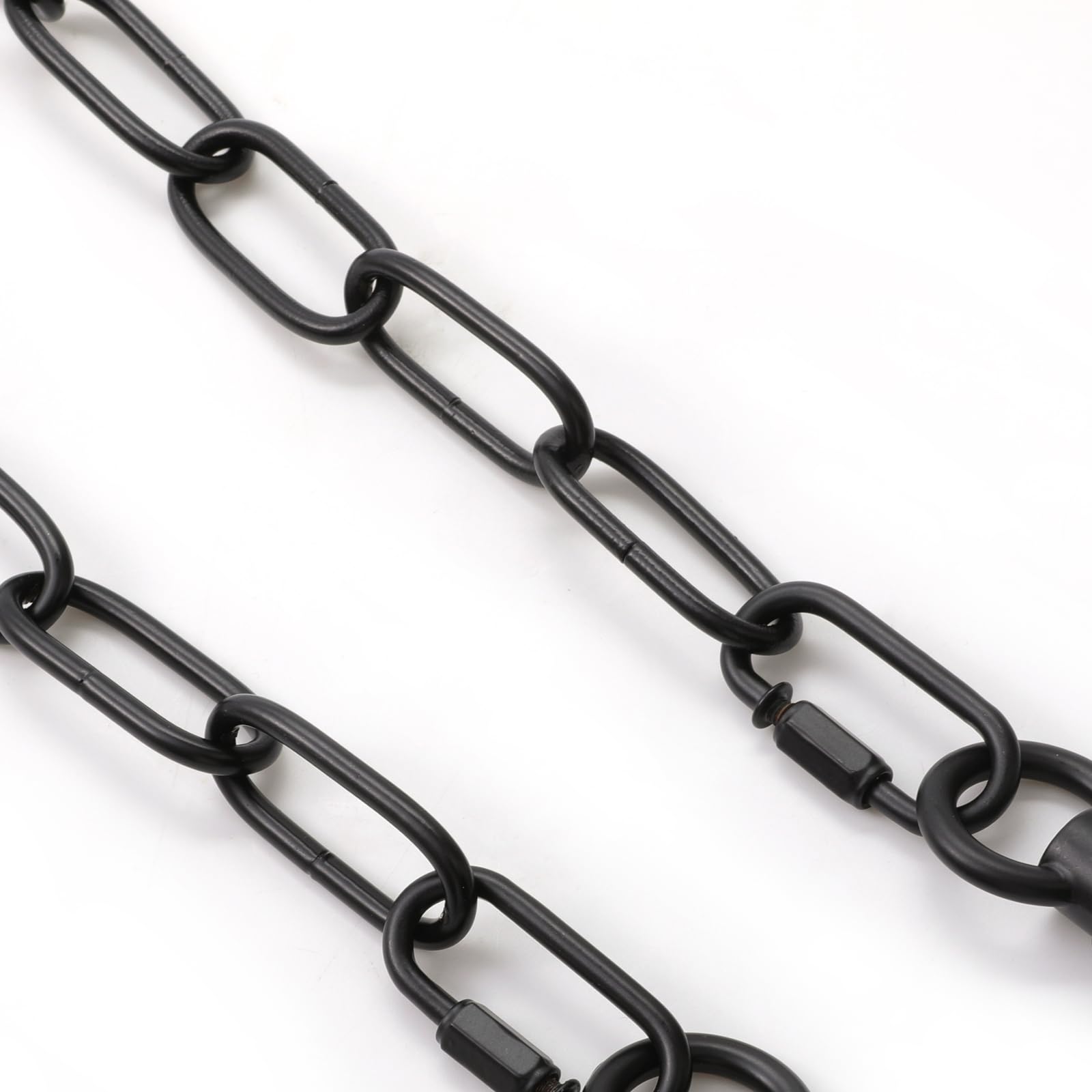 Paquete de 3 cadenas de araña de color negro de 5 pies, cadena de lámpara resistente para colgar lámpara colgante de techo 5