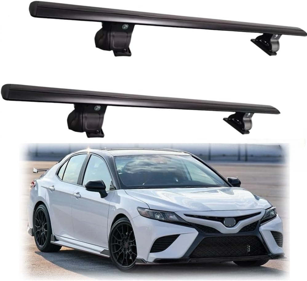 47in Crossbars Cross Bars Fits for Toyota Camry XV70 2018-2023 Without Roof Side Rails, Black Adjustable Locked Luggage Cargo Carrier Roof Rack Cross Rails, Black