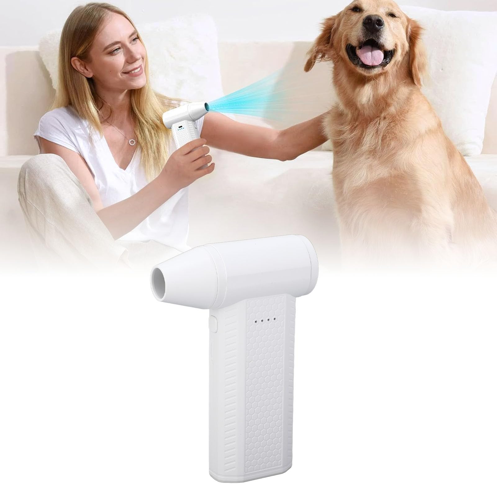 Dépoussiéreur D'air électrique Portatif à 4 Vitesses Réglable, Puissant, 130 000 Tr/min, 52 M/S, Souffleur à Sec à Jet comprimé, Chargement USB C pour Clavier D'ordinateur,