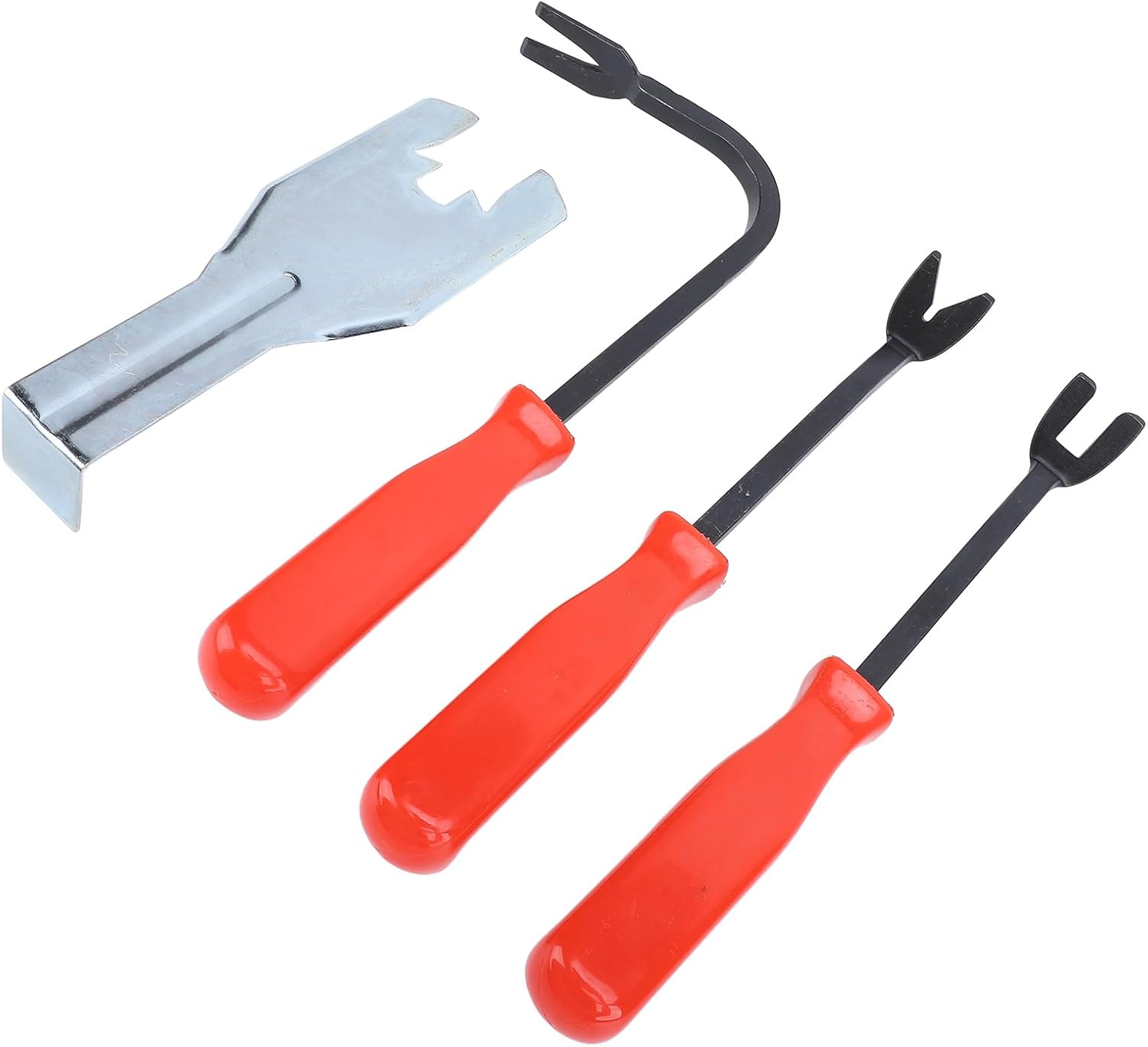 4 Pcs Car Door Panel Remover Set, Auto Trim Rivet Pry Tool Kit, Universal Metal Disassembly Repairing Tools with Window Handle Clip Remover, Professional Door Panel Clip Removal to