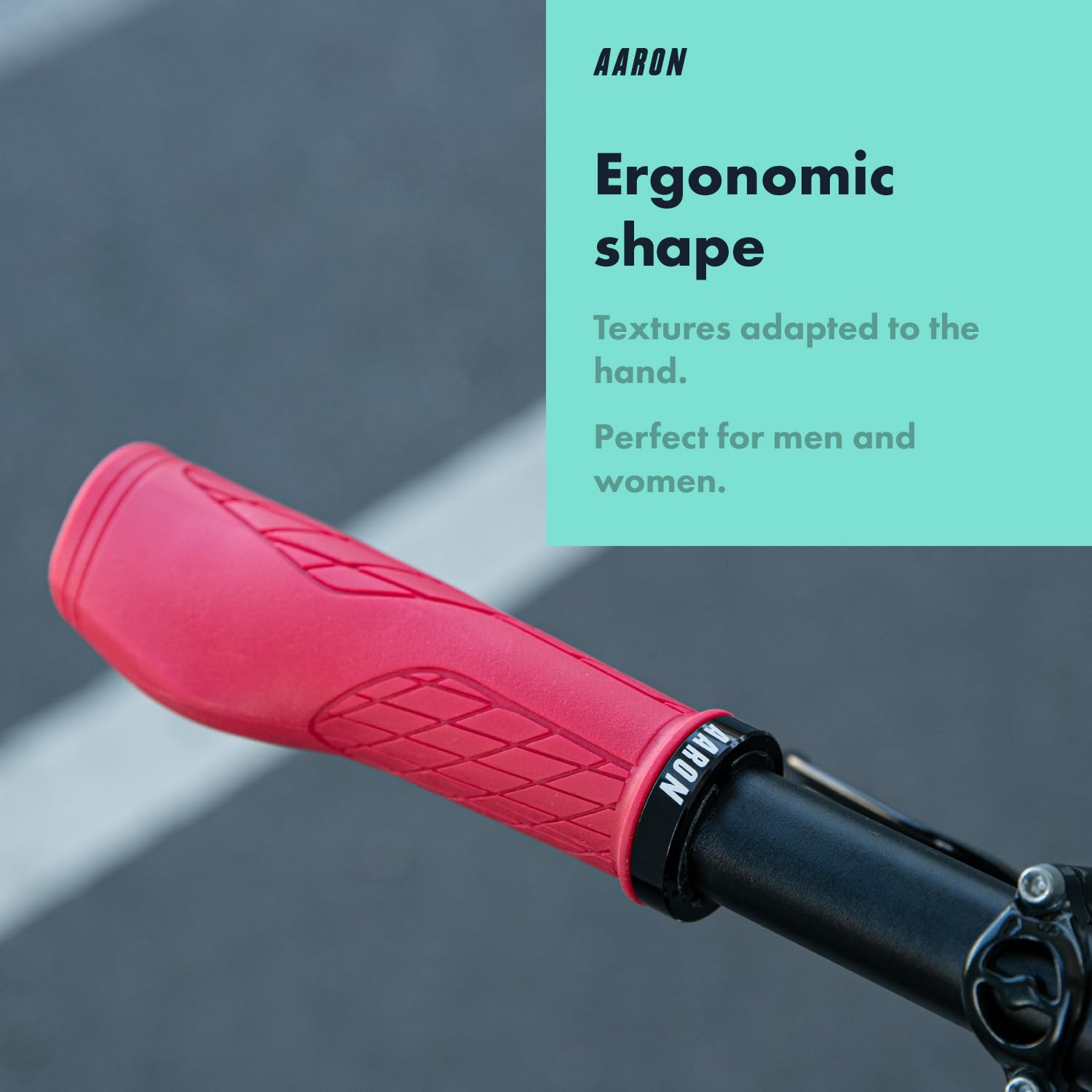 AARON - Poignées de vélo Ergonomic - Ergonomique/avec Rembourrage amortissant en Gel - Caoutchouc antidérapant - pour vélo électrique/VTC/VTT/vélo de