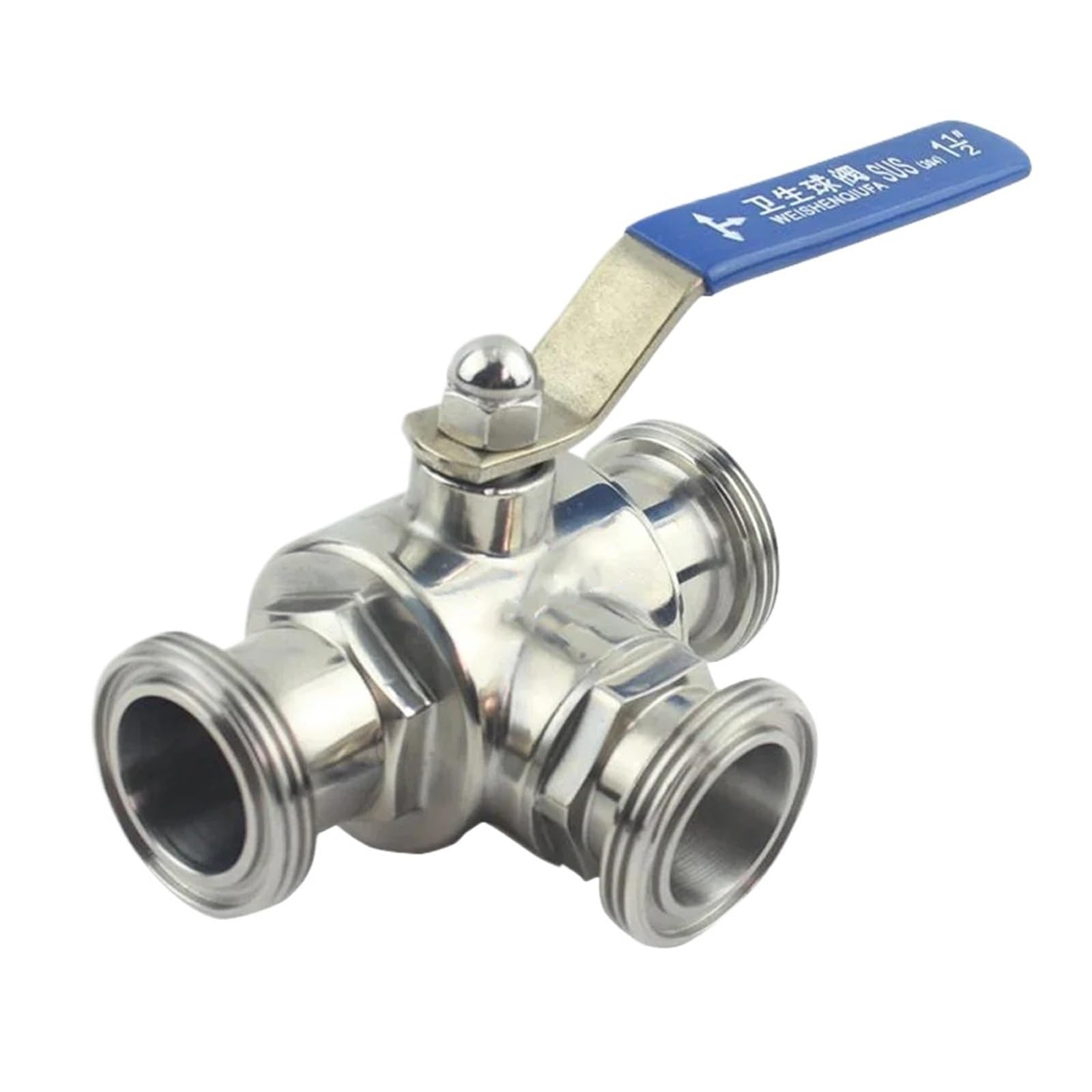 Vanne boisseau sphérique 3 voies résolvant les fuites de dérivation SMS 32mm inox