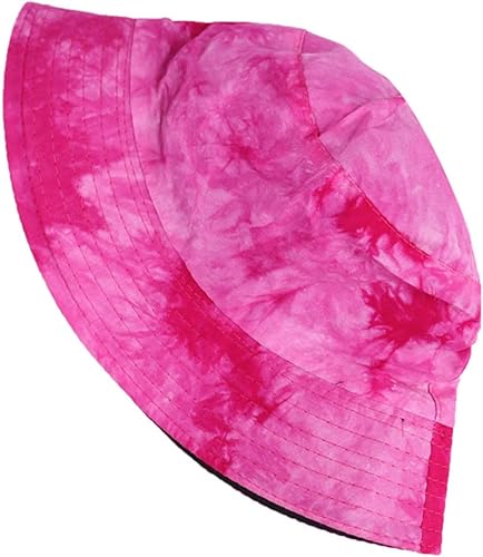 Miniatura 3 de Sombrero de pescador de algodón reversible con teñido anudado, gorra de pescador multicolor plegable