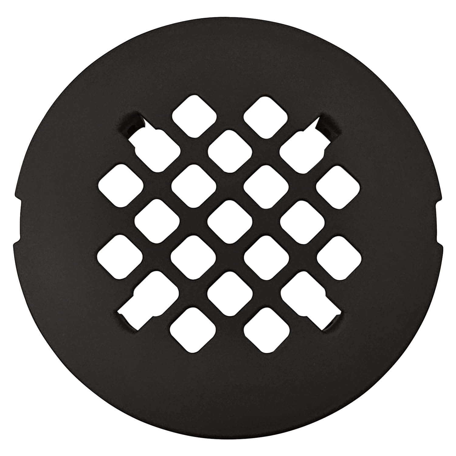 - 4 ¼” Oil Rubbed Bronze Snap-in Shower Drain Cover - Solid Brass Construction - 4.25" OD Shower Drain Strainer - Easy Install - Premium Round Shower Drain Cover - Bronze Replacement Grate