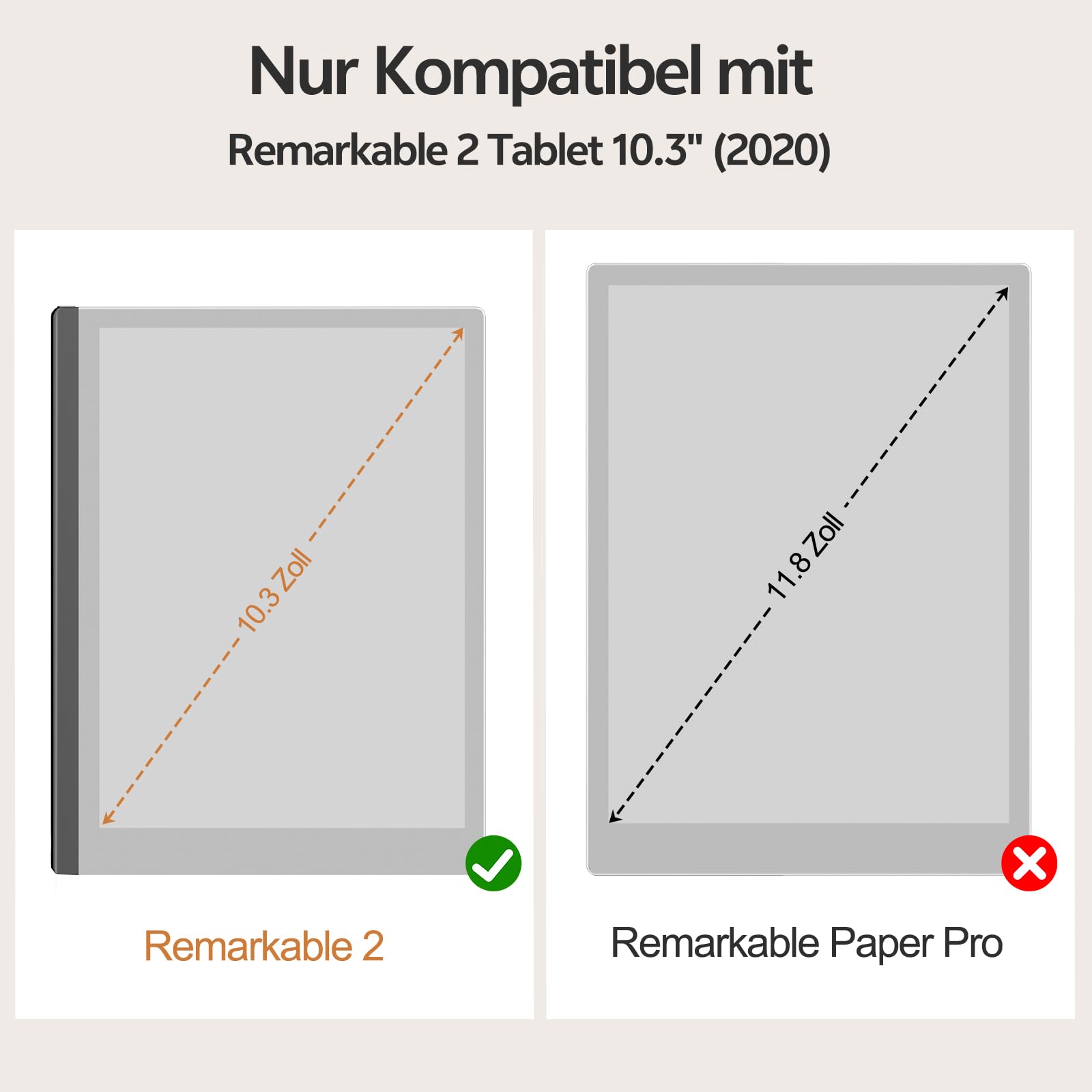ZSPEED PU-Leder Hülle für Remarkable 2 (10,3 Zoll) (2020), Stifthalter