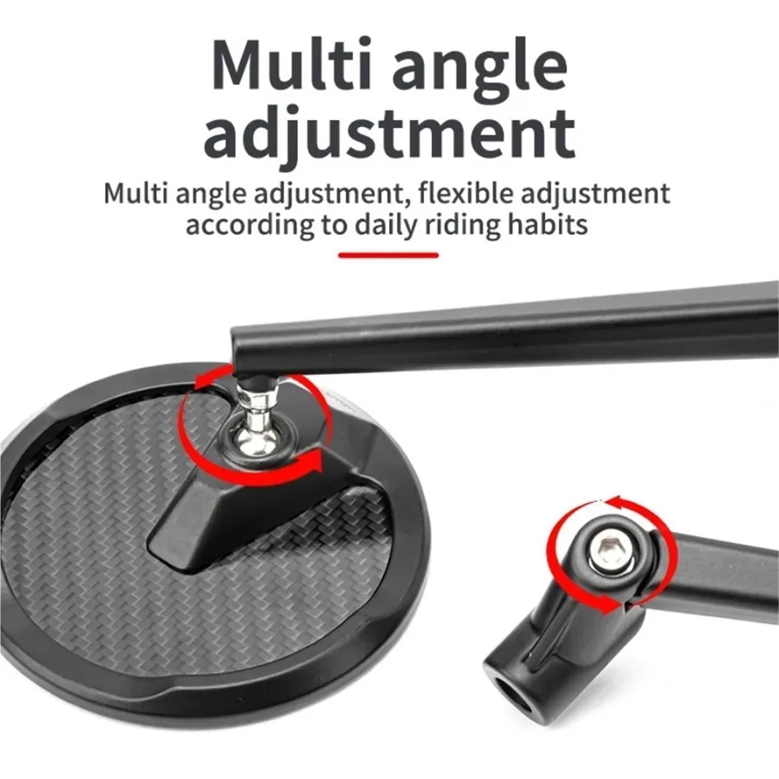 Retrovisor manillar scooter Espejo Redondo Para Patinete, Accesorios Reflectores Retrovisores De Fibra Carbono, Retroadaptación Universal Para Motocicleta
