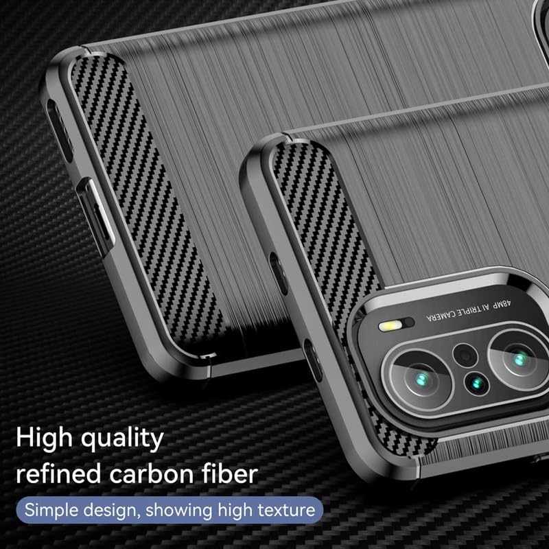 Image of Hybrid Carbon Fiber Back Case for Poco F3 5G (Black)