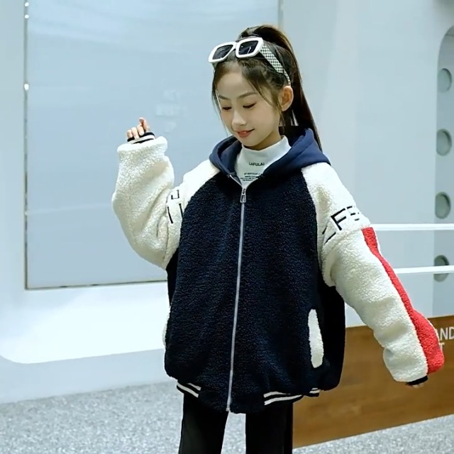 Amazon | [BLZXIAN] 子供服 コート 女の子 ジャケット ボアブルゾン