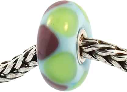 TROLLBEADS    天然石　美品 Amazon.com: Authentic Trollbeads Glass 61367 Green/Purple