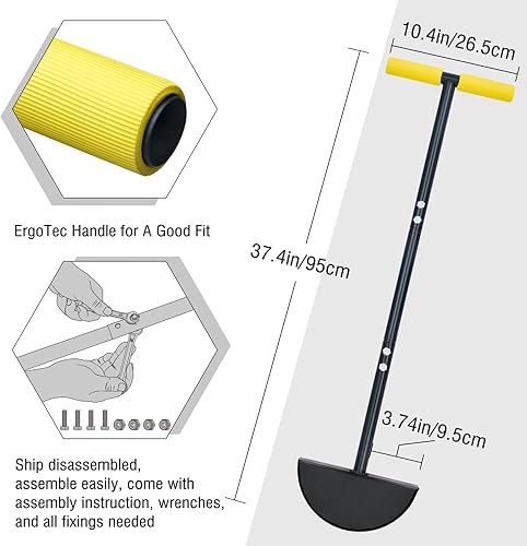 Miniatura 7 de Colwelt Herramienta de césped Half Moon Edger, bordeadoras de césped con mango suave, bordeadora manual para césped, bordes, aceras, entradas,