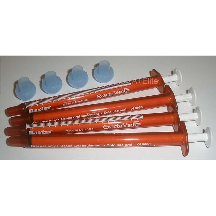 Buy BAXA ExactaMed Oral Liquid Medication Syringe 1cc/1mL 4/PK Amber