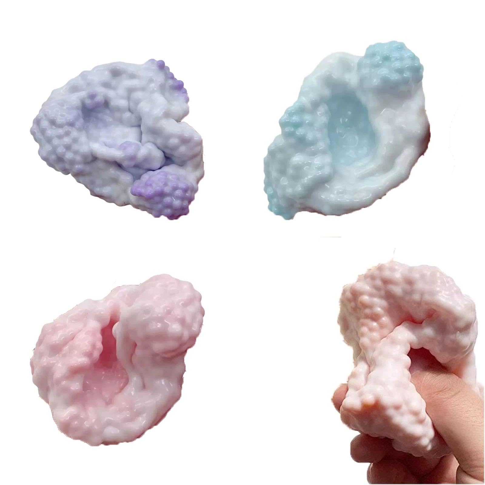 MAIKAOZAI 3 Pack Stress Balls, Soft Squishy Bead Filled Squeeze Balls for Anxiety Relief and Focus, Durable Hand Therapy Balls for Adults Office Desk Home (Blue Pink Purple)