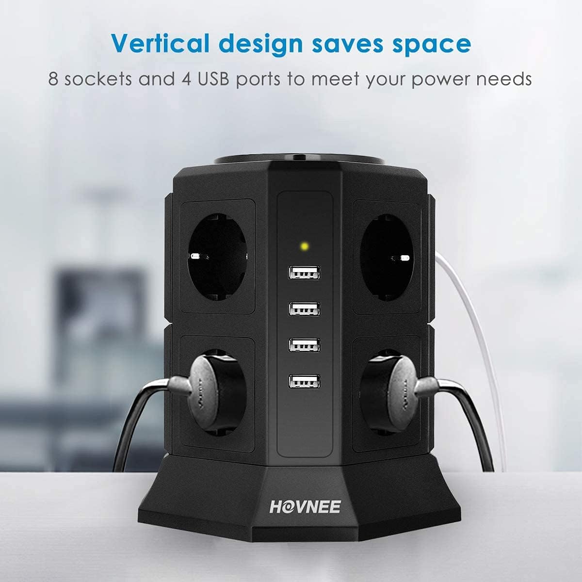 Extrastar Meervoudige stekkerdoos met 4 stopcontacten, 10/16 A, bypass-Schuko 250 V, max. 2500 W