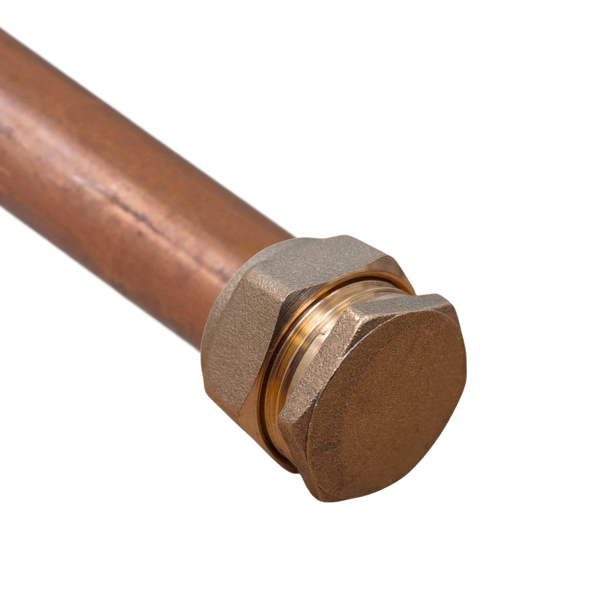 Lot de 2 butées de compression en laiton 22 mm | Pas de soudure nécessaire | Capuchon vierge pour tuyauterie en cuivre plomberie