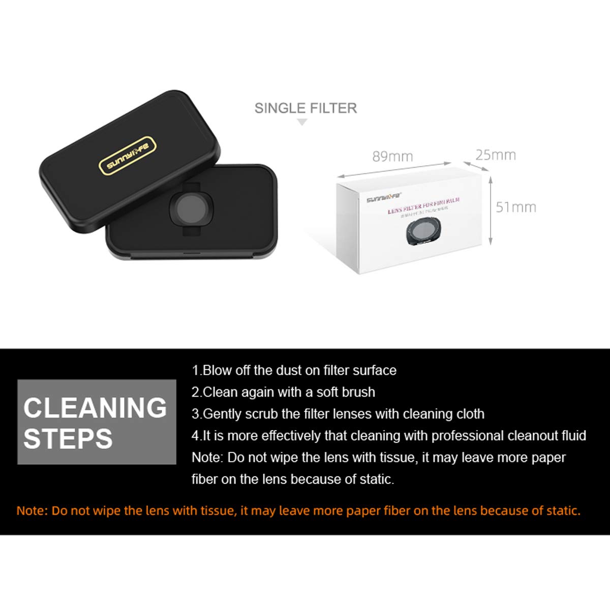 JXE Full Magnrtic Single ND Series Lens Filter Professional Version kompatibel mit Xiaomi FIMI PALM Action Camera Zubehör